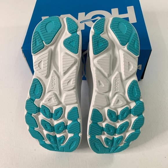 Hoka Men\'s Shoes Clifton 10 Running Shoes White Teal Size Size 9 D main image 4